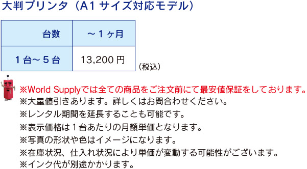 大判プリンタ（A1サイズ対応モデル）